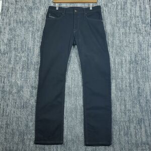 Diesel Waykee Jeans Mens 30x32 Black Denim Regular Straight Stretch Button Fly